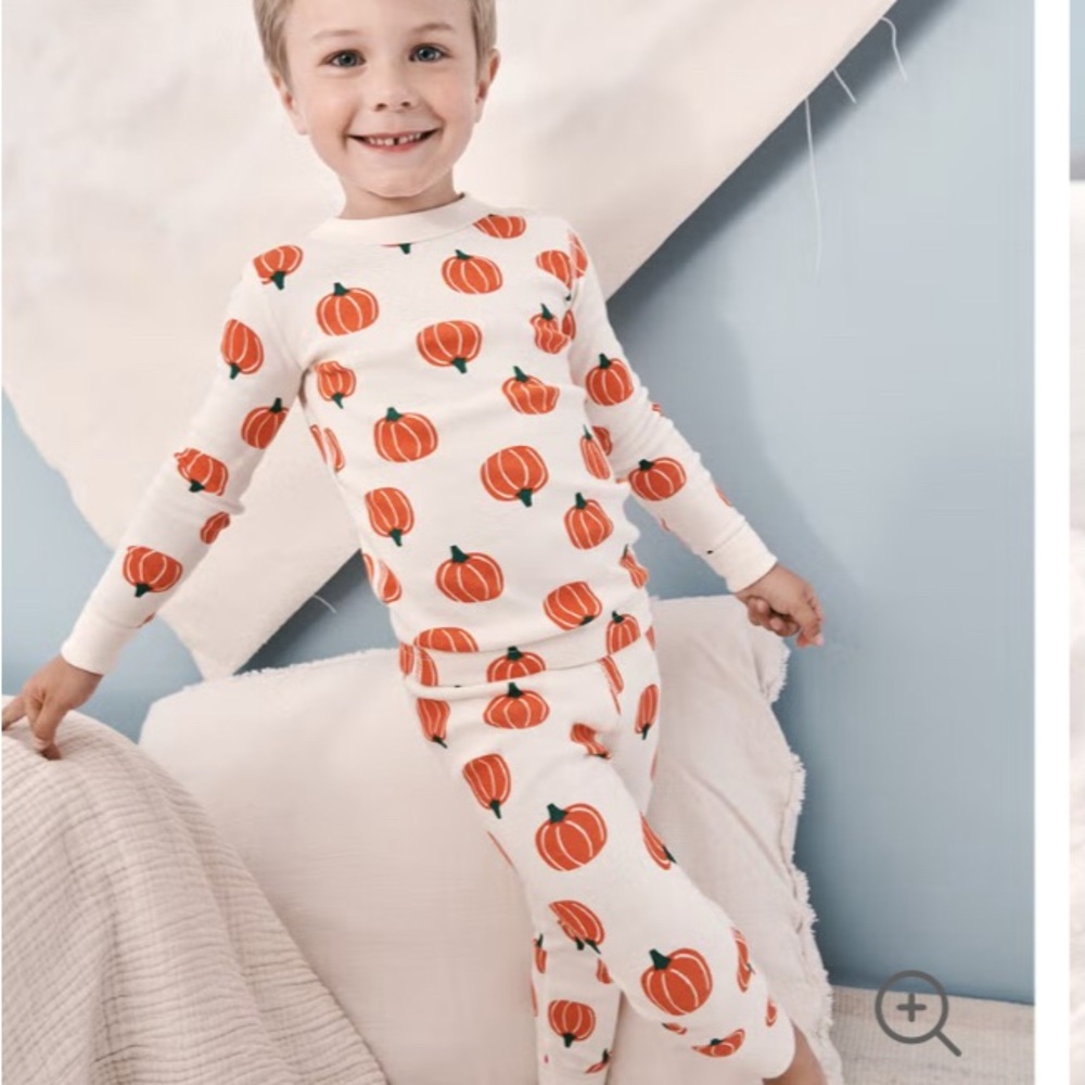 Hanna Andersson Kids Long Sleeve Pajama set Halloween pumpkins NWT - Picture 3 of 3